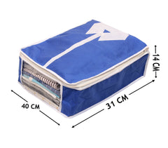 Kuber Industries 3 Piece Non woven Shirt Cover Set, Black and Royal Blue