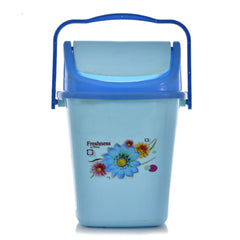 Kuber Industries Pluto Plastic Swing Printed Garbage Waste Dustbin for Home, Office with Handle, 5 Liters (Blue)-KUBMART3088