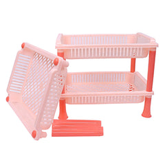Kuber Industries Plastic 3 Layer Multi-Purpose Kitchen Storage Basket Rack (Beige)-Ctktc25250