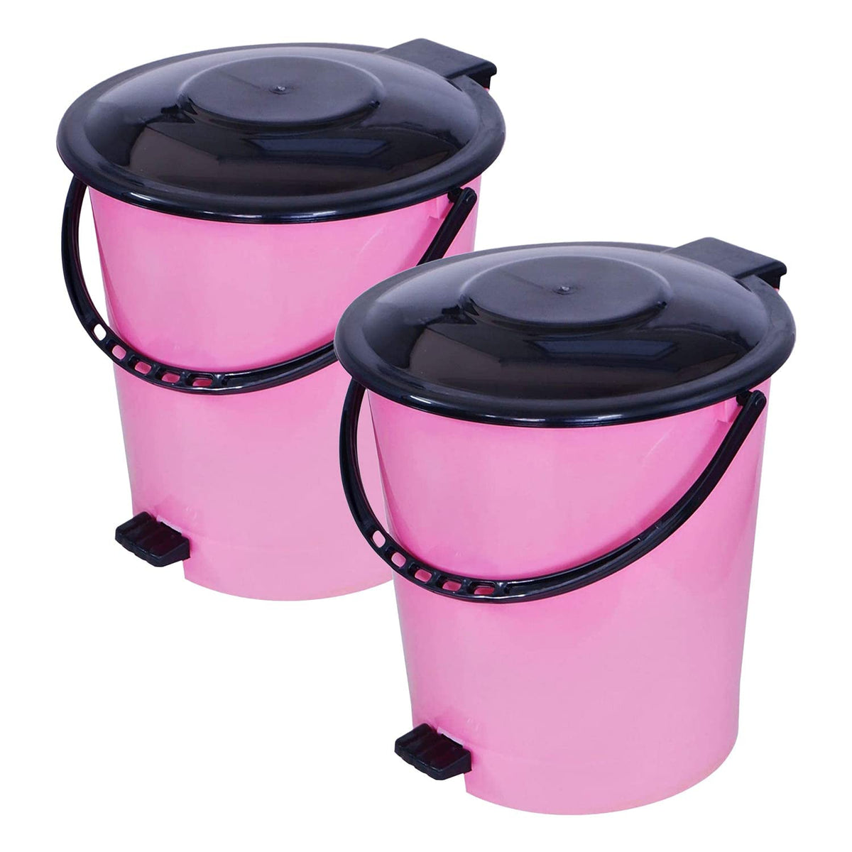 Heart Home Pedal Dustbin|Plastic Pedal Dustbin|Kitchen Waste Paper Bin|Dustbin For Bedroom|5 Liter Dustbin|Pack of 2 (Pink)