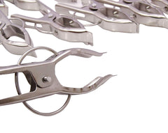 Kuber Industries Hanging Cloth Drying Pegs/Clips|Heavy Duty & Stainless Steel Material|Will Not Rust Clothes|Size 7 x 3 x 1 CM, Set of 12 Piece (Silver)