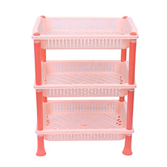 Kuber Industries Plastic 3 Layer Multi-Purpose Kitchen Storage Basket Rack (Beige)-Ctktc25250