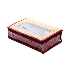 Kuber Industries Brocade Hardboard 2 Pieces One Rod Bangle Box (Maroon) - CTKTC022935