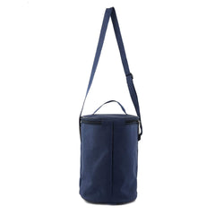 Kuber Industries Canvas Lunch Bag|Waterproof Material & 3 Comparment Space|Adjustable Straps & Zipper Closure|Size 24 X 18 X 16 Cm (Blue), 1 liter