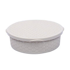 Kuber Industries Lexus Design Plastic Solitaire Multipurpose Dry Fruits/Masala Box with 4 Sections (Cream)-CTKTC14111