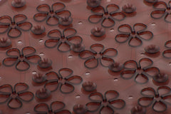 Kuber Industries CTKTC032658 Flower Design PVC Non Slip Bath Mat with Suction Cups (27"x14", Brown)