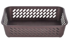 Heart Home Multiuses Super Tidy Plastic Tray/Basket/Organizer- Pack of 2 (Brown) -46KHH0263