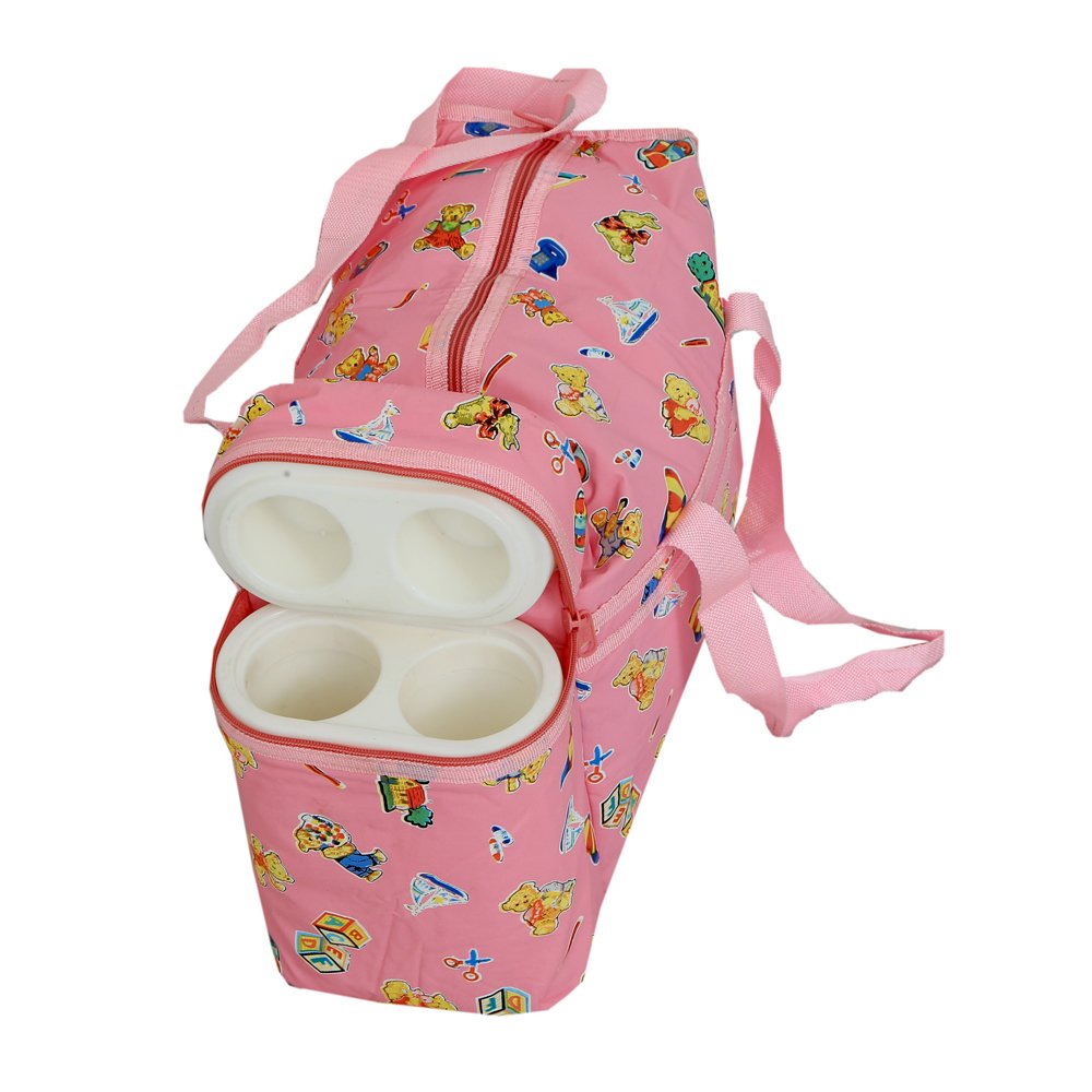 Kuber Industries Fabric 38 cms Pink Baby Bag (BABY006625)