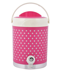 Kuber Industries Dot Printed Inner Steel Insulated 2 Cassrole & 1 Water Jug/Camper Set, Set of 3 (Pink) -HS42KUBMART25143