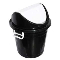 Kuber Industries Plastic Swing Lid Garbage Waste Dustbin for Home, Office, Factory, 30 Liters, Large Size (Black) -CTKTC038703