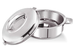 Heart Home Stainless Steel Casserole Double Wall Insulated Hot Pot Food Serving with Lid and Handle, 1800ml (Silver)