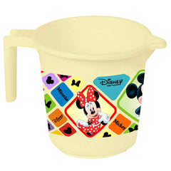 Kuber Industries Disney Mickey Minnie Print 4 Pieces Unbreakable Strong Plastic Bathroom Mug,500 ML (Cream) -HS_35_KUBMARTS17539