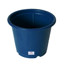 Heart Home Durable Plastic Flower Pot|Gamla with Drain Holes for Indoor Home Decor & Outdoor Balcony,Garden,6"x5",Pack of 3,(Blue)