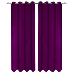 Kuber Industries 2 Pieces Polyester Eyelet Door Curtain 7 Feet (Pink)-CTKTC014236