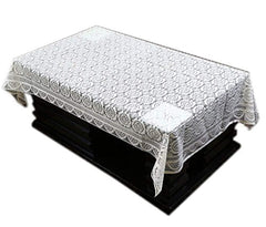 Kuber Industries Cotton 5 Seater Sofa Cover with Center Table Cover, 70" x 29", 7 Piece, White