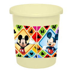 Kuber Industries Disney Mickey Minnie Print Plastic 3 Pieces Dustbin/Garbage Bin/Waste Bin, 5 Liters (Cream) -HS_35_KUBMARTS17766