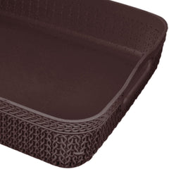 Heart Home Q-3 Designer Plastic Storage Basket For Store Fruits, Vegetables, Magazines, Cosmetics, Stationary Pack of 2 (Green)-50HH01476