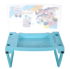 Heart Home Multiuses Mickey Mouse Print Plastic Study Desk/Laptop Table with Camparment for Home & Office (Mint Green) 52HH4108