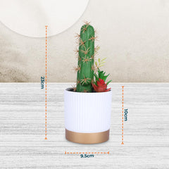 Kuber Industries Artificial Plants for Home Décor|Natural Looking Indoor Fake Plants with Pot|Artificial Flowers for Decoration (Green)