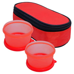 Heart Home 2 Plastic Containers Lunch Box Set with Cover (Red)-50HH01229