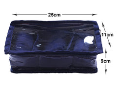 Heart Home Multiuses PVC Laminate 3 Case Watch Organizer/Bracelet Organizer For Watches, Bracelet Pack of 2 (Blue) 52HH4128