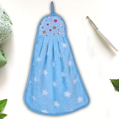 Kuber Industries Soft Cotton Star Print Super Absorbent Hanging Napkin|Hand Towel for Washbasin & Kitchen,Pack of 8,(Assorted)