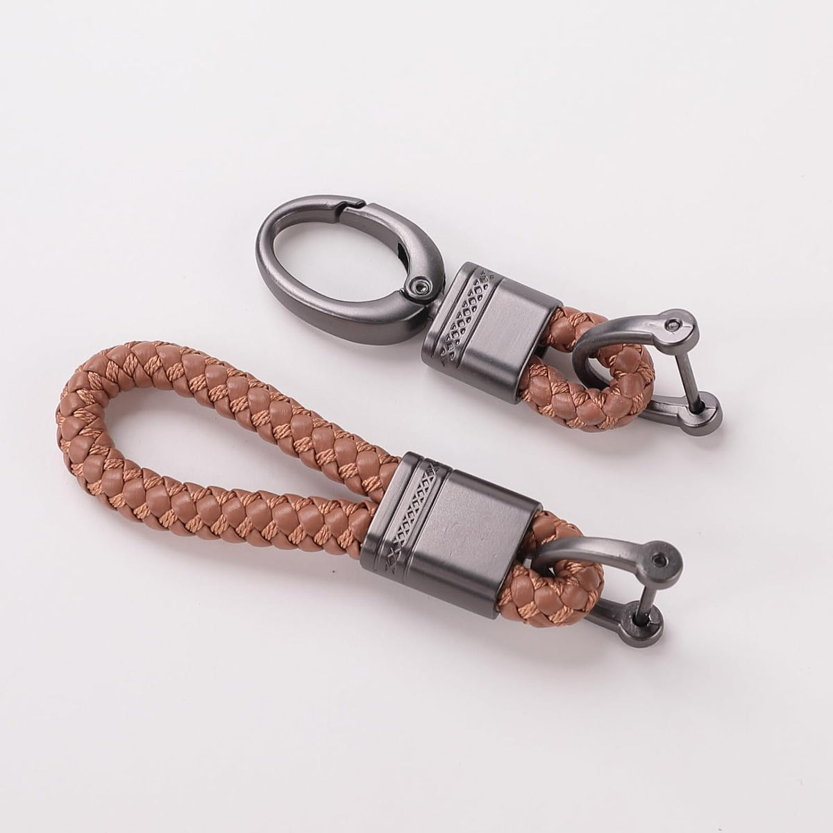 Urbane Home Keychain/Keyring/Key Tag|Car Key Clip, Key Holder, Key Organizer|Pack of 2 (Brown)