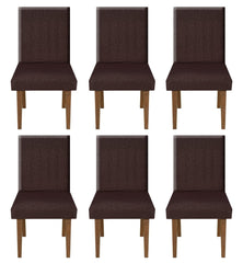 Heart Home Leaf Printed Elastic Stretchable Polyster Chair Cover for Home, Office, Hotels, Wedding Banquet- Pack of 6 (Brown)-50HH01005