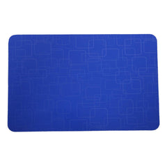 Kuber Industries Checkered Design PVC 6 Pieces Dining Table Placemat Set (Blue)-CTKTC29814