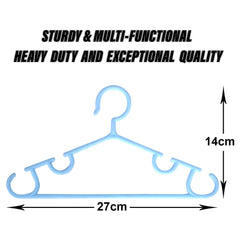 Kuber Industries Kids Hanger | Plastic Baby Clothes Hanger | Hanger for Wardrobe | Kids Hangers for Clothes | Hanger for clothes | Mizano Kids Hangers | 5 Piece | Sky Blue
