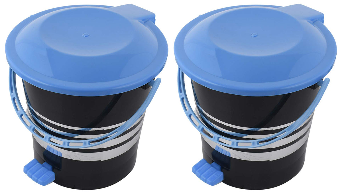 Kuber Industries 2 Pieces Plastic Dustbin Garbage Bin with Handle,10 Liters (Blue) -CTKTC38020