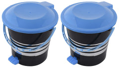 Kuber Industries 2 Pieces Plastic Dustbin Garbage Bin with Handle,10 Liters (Blue) -CTKTC38020