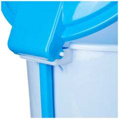 Kuber Industries Step-On Pedal Dustbin/Waste Bin with Lid|Flower Print & Durable Plastic|Size 28 x 28 x 32 CM, Capicity 10 Ltr (Blue)