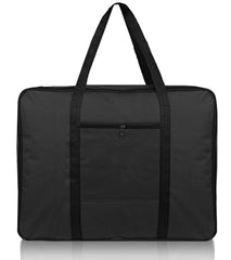Kuber Industries Lightweight Foldable Multipurpose Storage bag, Cloth Organiser, Travel Bag With Zippered Closure And Handle (Black)-HS43KUBMART26644, L