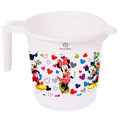 Heart Home Disney Team Mickey Print 2 Pieces Unbreakable Virgin Plastic Bathroom Bucket with Mug Set- White, (1 Pc 16 LTR Bucket & 1 Pc 500 ML Mug) -HS_35_HEARTHS17497