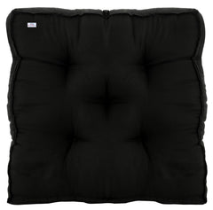 Heart Home Microfiber 18 * 48 Inch Back and Seat Chair Cushion with Ties & 18 * 18 Inch Square Cushion- Set of 2 (Black), Standard (HS_37_HEARTH020797)
