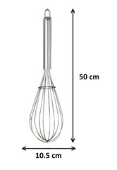 Kuber Industries 2.5 MM 2 Pieces Stainless Steel Hand Blender Mixer Froth Whisker Latte Maker for Milk Coffee Egg Beater Juice,50 cm (Silver) - CTKTC31352