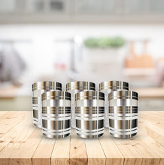 Kuber Industries Stainless Steel Glass Set | Wobble Free Base, Durable | Multipurpose, Elegant Design & Mirror Finish | Easy to Clean & Store | Steel Glass Set 6