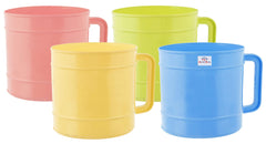 Heart Home Light Weight, Durable Plastic Bathing Mug for Bathroom Bath Accessory, 1 Ltr., Pack of 4 (Pink & Green & Blue & Cream)
