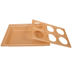 Kuber Industries Plastic Glass Holder Tray, 2-Pieces, Orange, Standard (CTKTC01910)