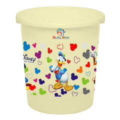 Heart Home Disney Team Mickey Print Plastic Dustbin/ Garbage Bin/ Waste Bin, 5 Liters (Cream) -HS_35_HEARTHS17322