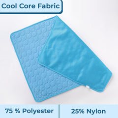 Urbane Home Rectangular Dog & Cat Bed|Premium Cool Ice Silk with Polyester With Bottom Mesh|Multi-Utility Self-Cooling Pad For Dog & Cat|Light-weight & Durable Dog Bed|ZQCJ001B-XS|Blue