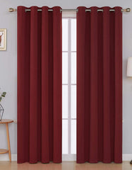 Kuber Industries Self Print 2 Pieces Room Darkening Door Curtain, 7 Feet (Maroon)