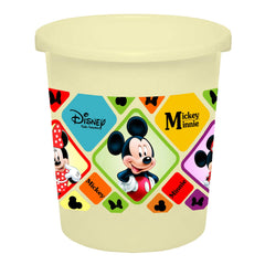 Kuber Industries Disney Mickey Minnie Print Plastic 3 Pieces Dustbin/Garbage Bin/Waste Bin, 5 Liters (Cream) -HS_35_KUBMARTS17766