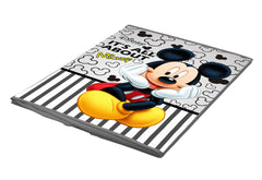 Kuber Industries Disney Mickey Print Non Woven 4 Pieces Fabric Foldable Storage Cube For Toy,Books,Shoes Storage Box With Handle,Extra Large (Grey)-KUBMART16134