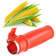 Kuber Industries 2 Pieces Plastic Corn Cutter Kernel Stripper Peeler Cutter Seeds Remover (Red)-KUBMART10635
