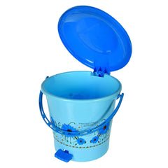 Kuber Industries Pedal Dustbin|Plastic Pedal Dustbin|Kitchen Paper Bin|Dustbin For Bedroom|Dustbin For office|5 Liter Dustbin|Pack of 2 (Sky Blue)
