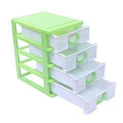 Heart Home Plastic Four Layer Drawer Storage Cabinet Box (Green)- CTHH21675