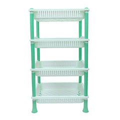 Kuber industries Plastic 2 Pieces 4 Layer Multi-Purpose Kitchen Storage Basket Rack (Green)-CTKTC13285