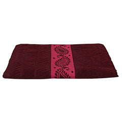 Heart Home 100% Cotton 2 Pieces Bath Towel 27" x54” (Maroon) - CTHH1218